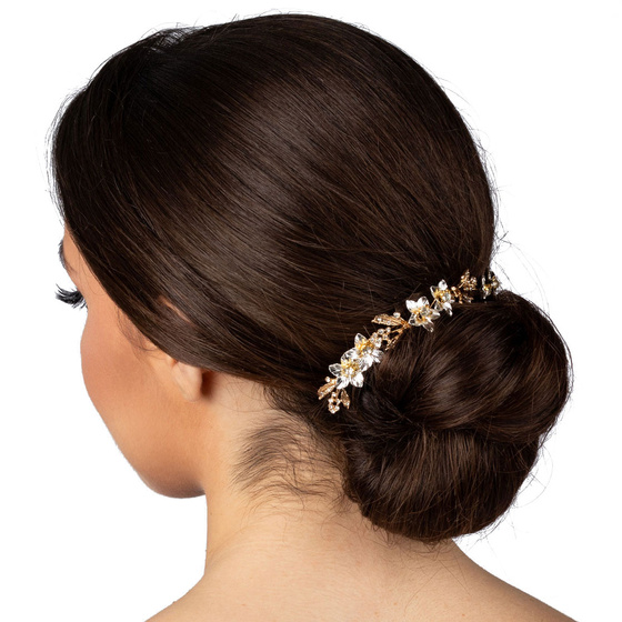 Ozdoba ŚLUBNA do włosów GAŁĄZKA damska cyrkonie kryształki
