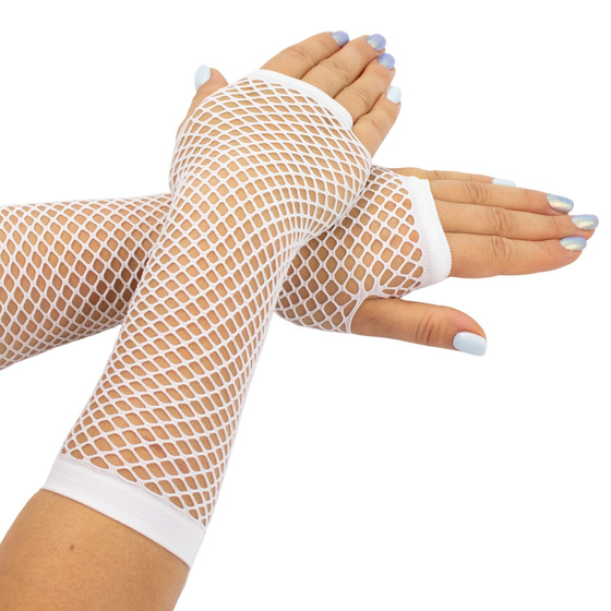 Rękawiczki długie KABARETKI bez palców DAMSKIE siatka mitenki