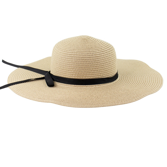 KAPELUSZ słomiany DAMSKI pleciony letni SŁOMKOWY plażowy duże rondo