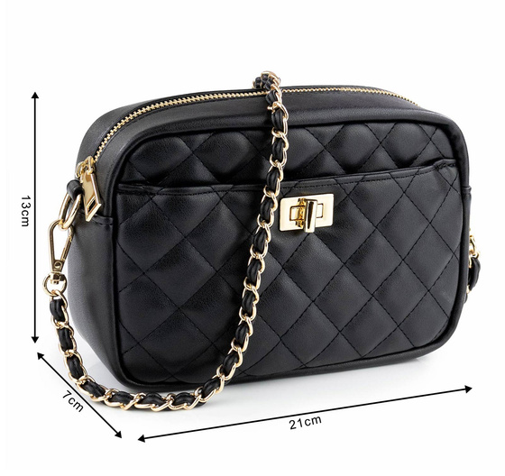 Alessio TOREBKA Damska PIKOWANA CROSSBODY na ramię łańcuszek QUILTED