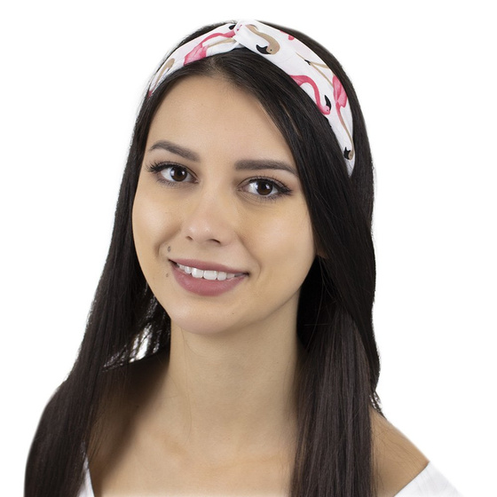 OPASKA DO WŁOSÓW biała NA GUMCE flaming TURBAN