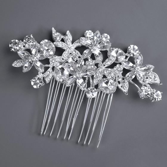 OZDOBA DO WŁOSÓW srebrna ŚLUBNA cyrkonie GRZEBYK