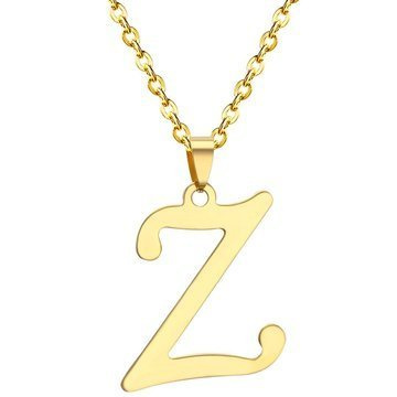 NASZYJNIK litera Z STAL SZLACHETNA POZŁACANA