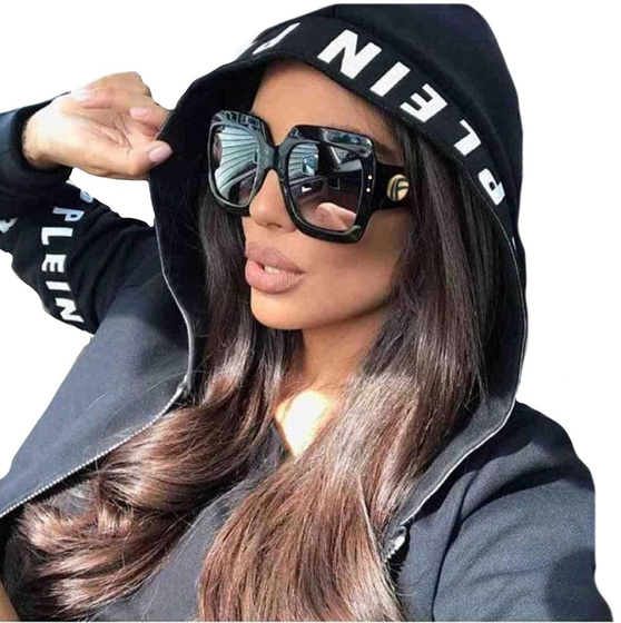 OKULARY przeciwsłoneczne DAMSKIE duże CZARNE