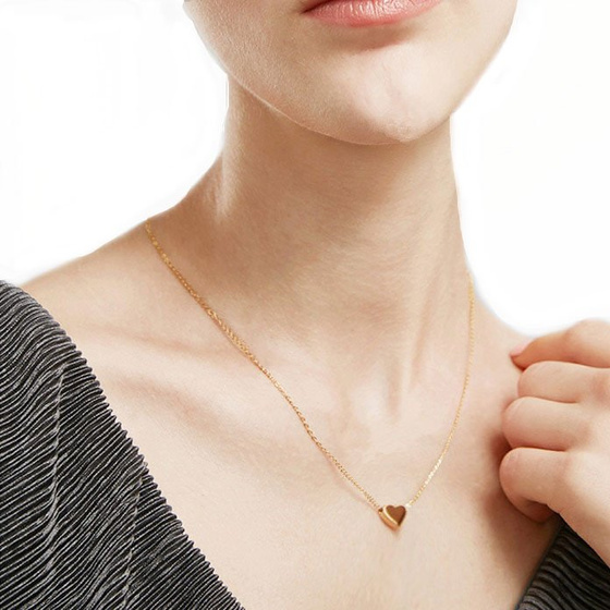 NASZYJNIK złote serce STAL SZLACHETNA POZŁACANA