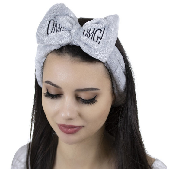 OPASKA do włosów KOSMETYCZNA do makijażu SZARA omg