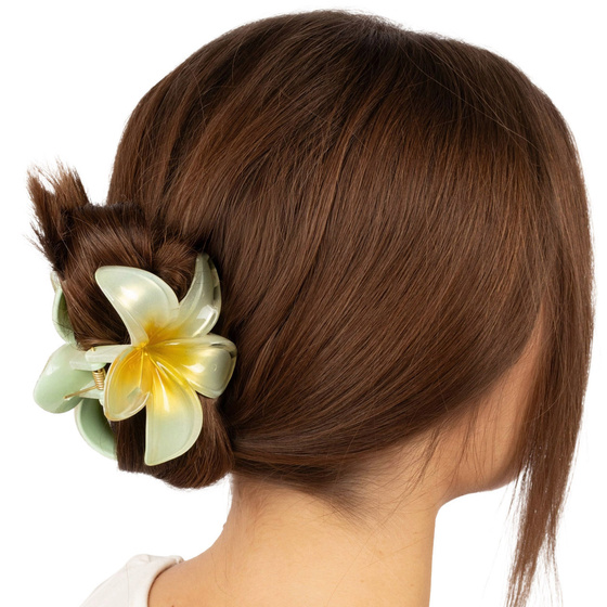 KLAMRA KWIAT szczęka duża SPINKA do włosów kwiatek Kwiat Plumerii HAWAJSKA