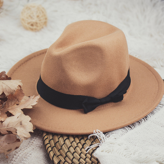 Kapelusz KLASYCZNY damski panama kokardka FILCOWY