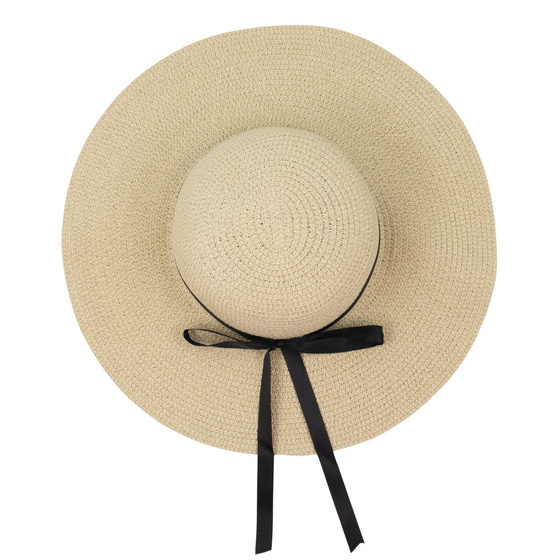 KAPELUSZ plażowy DAMSKI SŁOMKOWY kokarda letni SŁOMIANY duże rondo