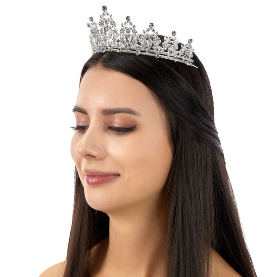 OZDOBA do włosów KORONA wieczorowa diadem cyrkonie TIARA ślub