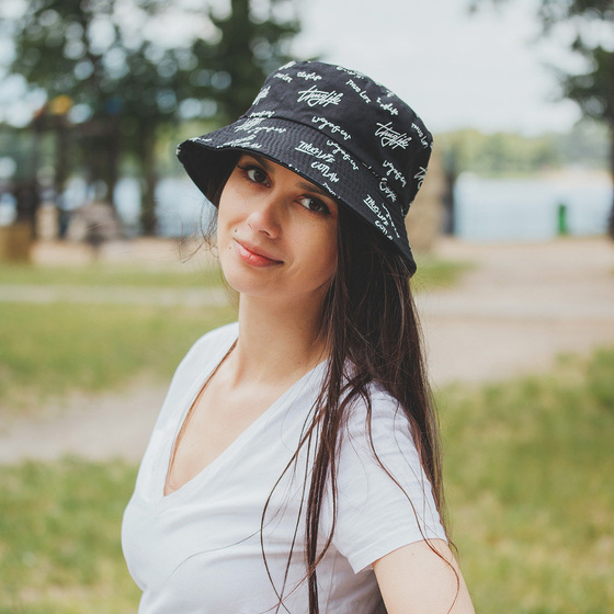 BUCKET HAT czapka dwustronna napis KAPELUSZ rybacki