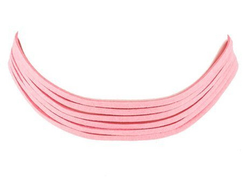 CHOKER różowy PASKI zamszowy NASZYJNIK
