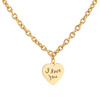 Naszyjnik NAPIS serce STAL SZLACHETNA POZŁACANA