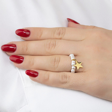 Pierścionek GWIAZDKA na gumce STAL SZLACHETNA