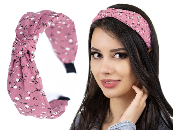 OPASKA DO WŁOSÓW szeroka WĘZEŁ turban RÓŻOWA