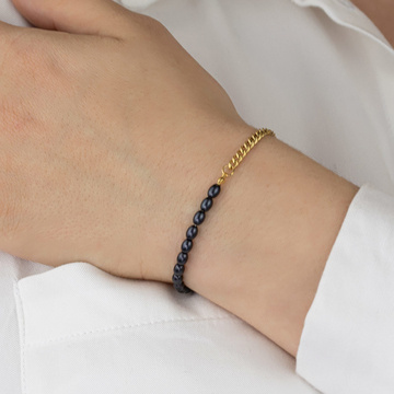 Bransoletka korale złota STAL SZLACHETNA POZŁACANA