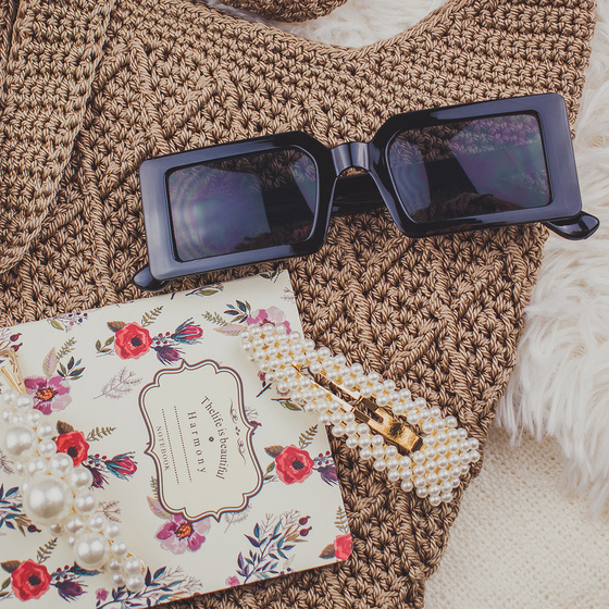 OKULARY PROSTOKĄTNE damskie PRZECIWSŁONECZNE retro