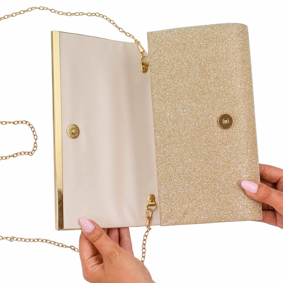 Torebka WIECZOROWA błyszcząca KOPERTÓWKA mała ELEGANCKA wizytowa