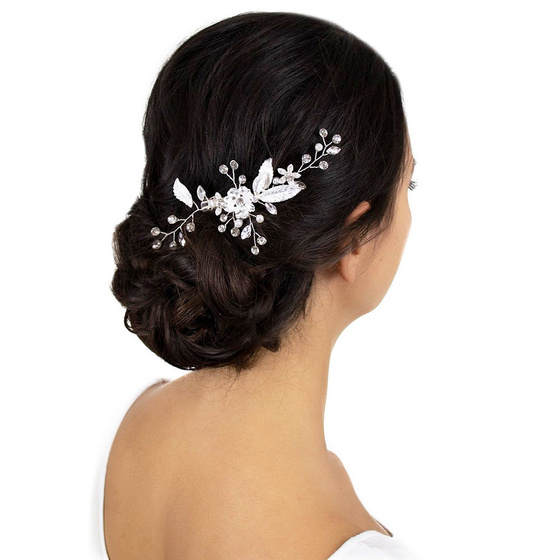 OZDOBA ŚLUBNA do włosów SPINKA do włosów SREBRNA