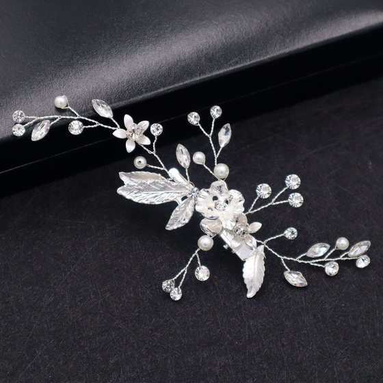 OZDOBA ŚLUBNA do włosów SPINKA do włosów SREBRNA