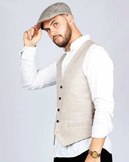 KASZKIET Męski Alessio Stylowy Elegancki FLAT CAP Jesień Zima Czapka RETRO