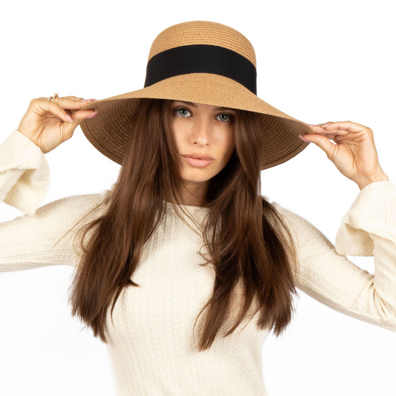 KAPELUSZ DAMSKI Alessio słomkowy boho lato plaża słomiany KOKARDA