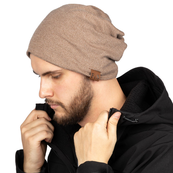 Czapka BEANIE smerfetka oversize MŁODZIEŻOWA ZIMOWA POLAR