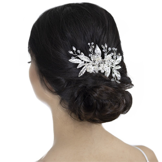 OZDOBA DO WŁOSÓW srebrna ŚLUBNA grzebyk CYRKONIE