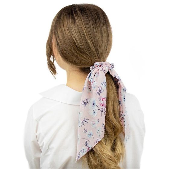 GUMKA do włosów APASZKA scrunchies kwiaty RÓŻOWA