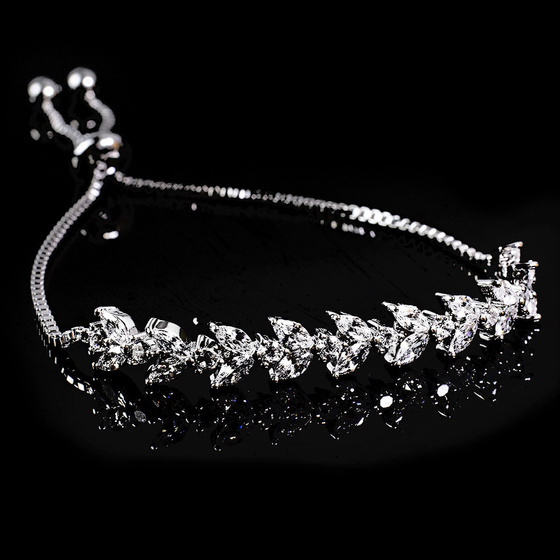 Bransoletka cyrkonie STAL SZLACHETNA POSREBRZANA