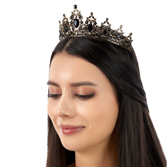 OZDOBA do włosów diadem KORONA wieczorowa cyrkonie