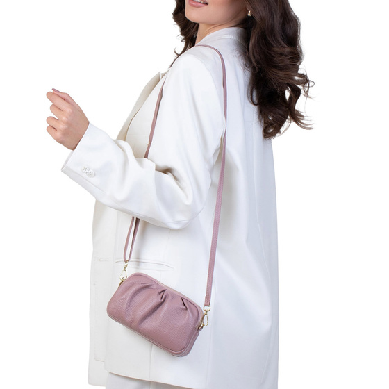 Alessio TOREBKA Damska na ramię CROSSBODY mała SKÓRA NATURALNA