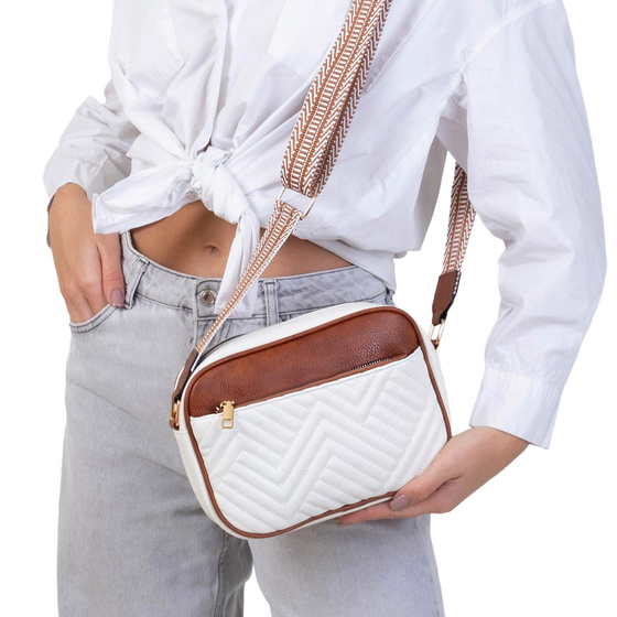 Alessio TOREBKA Damska PIKOWANA CROSSBODY na ramię PASEK QUILTED