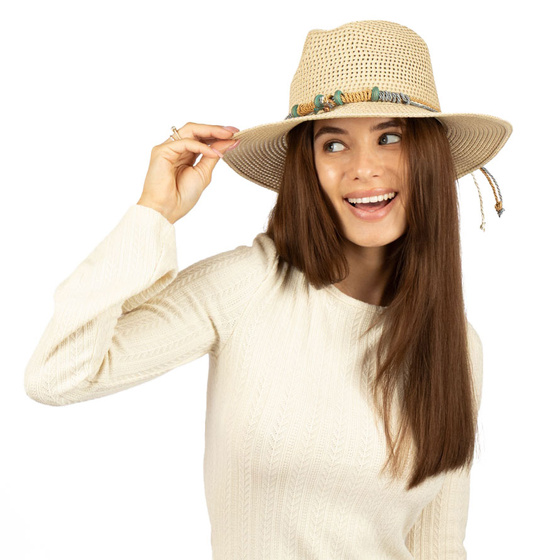 KAPELUSZ damski męski PANAMA fedora SŁOMKOWY lato ELEGANCKI