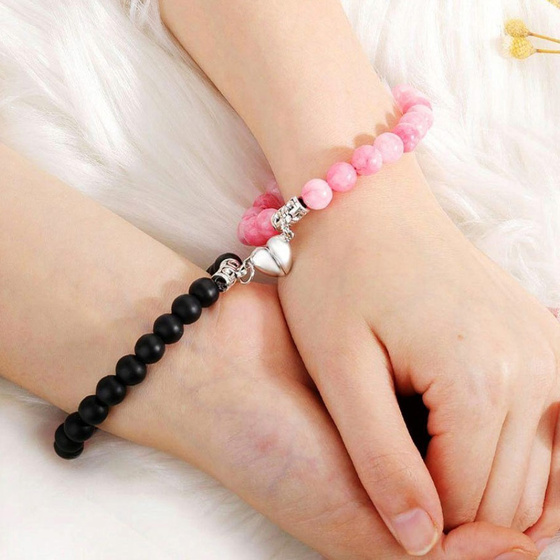 BRANSOLETKA PRZYJAŹNI dla par serduszko na magnes SERCE 2 SZTUKI