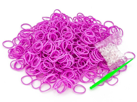 GUMKI ZESTAW LOOM BAND 600 szt. - CE - FIOLET