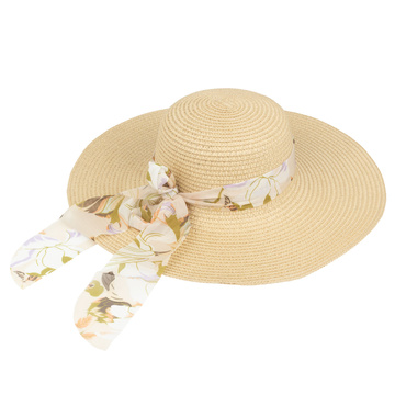 KAPELUSZ plażowy Alessio DAMSKI SŁOMKOWY kokarda letni SŁOMIANY DUŻE RONDO
