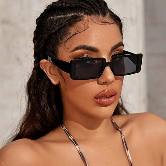 OKULARY PROSTOKĄTNE damskie PRZECIWSŁONECZNE retro