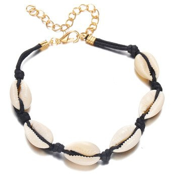 Bransoletka muszelki rzemyk złota MUSZLE SEASHELL