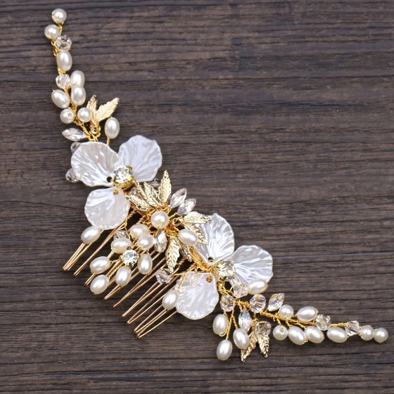 OZDOBA DO WŁOSÓW grzebyk ŚLUBNA perełki BIAŁA ślub