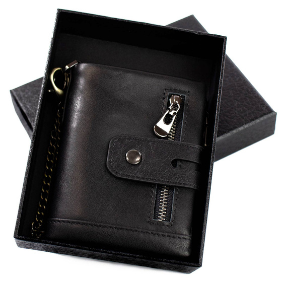 Alessio PORTFEL MĘSKI SKÓRA NATURALNA Block Kart RFID Pudełko PREZENTOWE