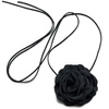 Naszyjnik CHOKER ozdobny KWIAT na szyję róża na rzemyku elegancki czarny