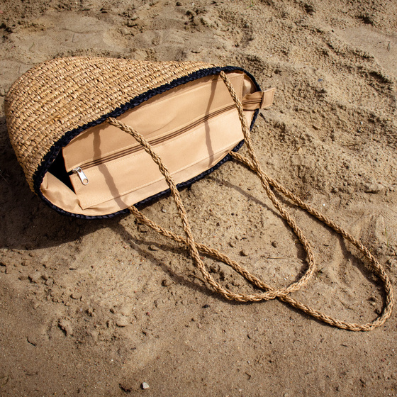 TOREBKA damska DUŻA SŁOMKOWA pleciona na ramię TORBA PLAŻOWA koszyk