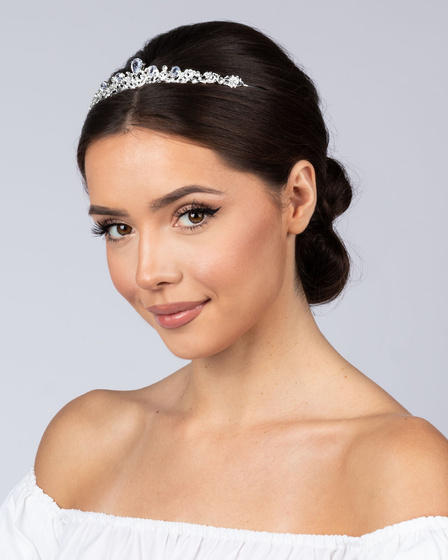 Ozdoba ŚLUBNA damska korona TIARA ślub DIADEM kryształ elegancka