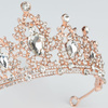 DIADEM Korona Tiara MISS GLOW ŚLUBNY ZŁOTY cyrkonie KRYSZTAŁY