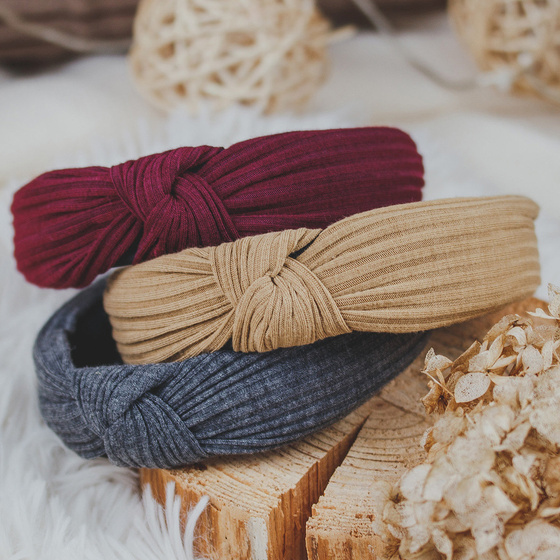 OPASKA DO WŁOSÓW bordowa WĘZEŁ szeroka TURBAN