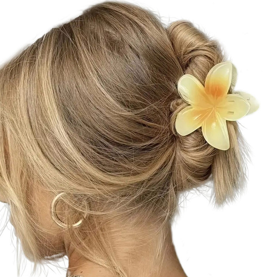 KLAMRA szczęka duża SPINKA do włosów KWIAT kwiatek HAWAJSKA KWIAT PLUMERII