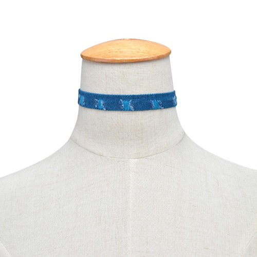Choker mini niebieski