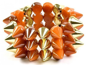 BRANSOLETKA SZEROKA KOLCE ORANGE