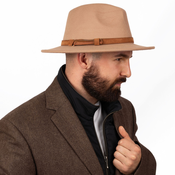 KAPELUSZ PANAMA fedora elegancki damski filcowy